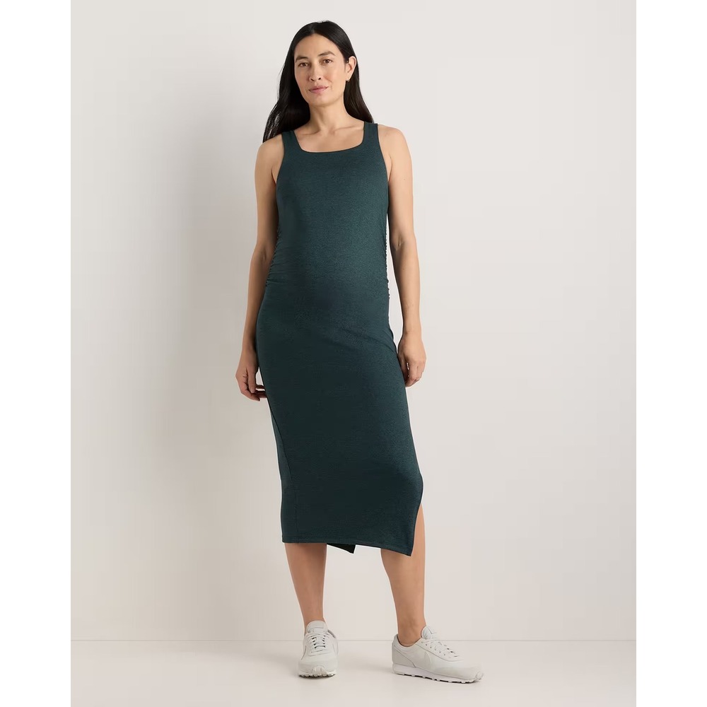 Quince Ultra Soft Maternity Midi Dress Women Small Heather Green New With Tags